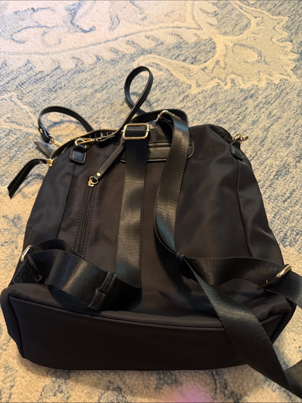 Classic Black Women's backpack  Tote Bag with Front Pocket